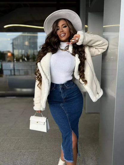 Denim Skirt Woman Streetwear Long Slim Skirts For Women Asymmetric High Quality Skirt Woman 2024 Trend High Waist Long Skirts