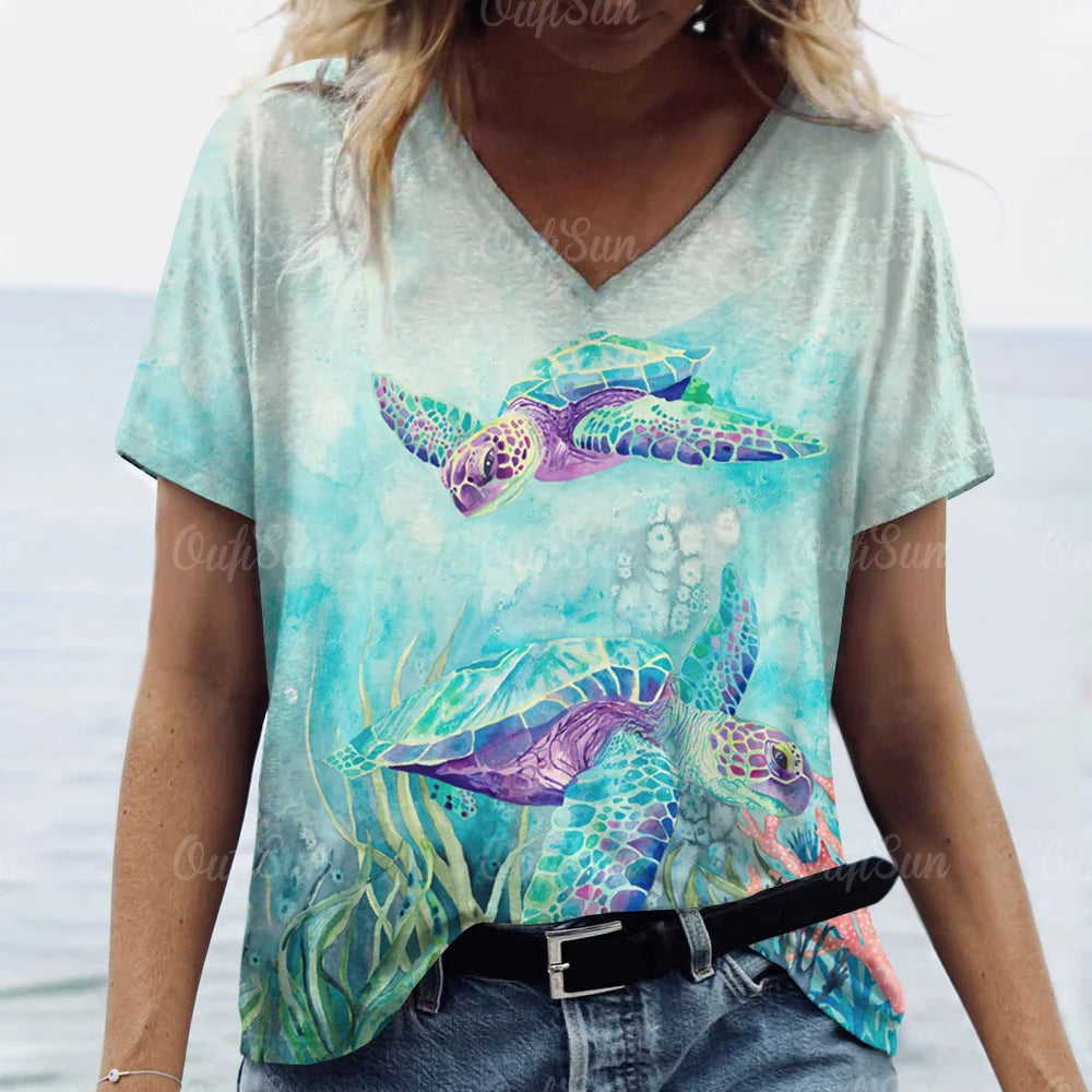 2024 Top Women Animal Printed T-Shirt For Women Oversized T-Shirts Women's Trending Clothing Summer Cheap Blouse Crew Neck Tees