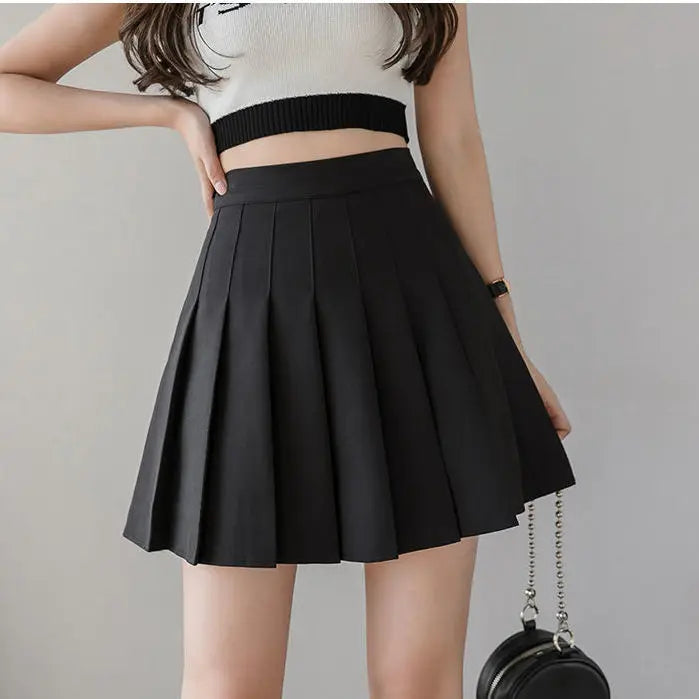 Skirts Women Pleated High Waist Y2k Schoolgirls Solid Casual Streetwear All-match Korean Style Trendy Novelty Daily Comfortable
