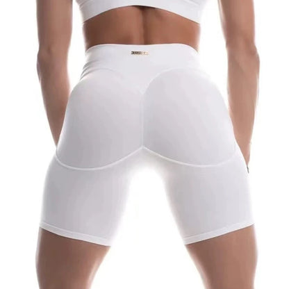 Women's yoga exercise shorts, high waist, tight fit, quick drying peach hip yoga five point exercise and fitness pants