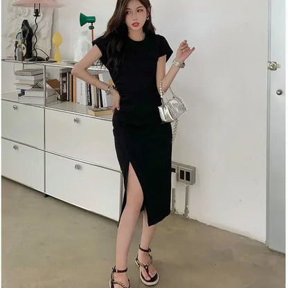 White Dresses for Women 2024 Woman Dress Clothes Midi X New in Chic and Elegant Pretty Cheap Casual Y2k Outfits Harajuku Cotton