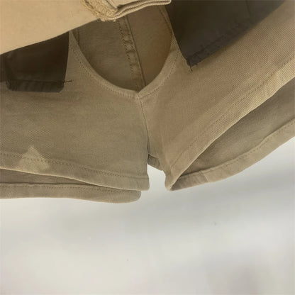 Women Khaki Denim Skirt Y2k Elegant A-Line Skirt Harajuku Korean Vintage Fashion 90s High Waist Jean Shorts Skirts 2000s Clothes