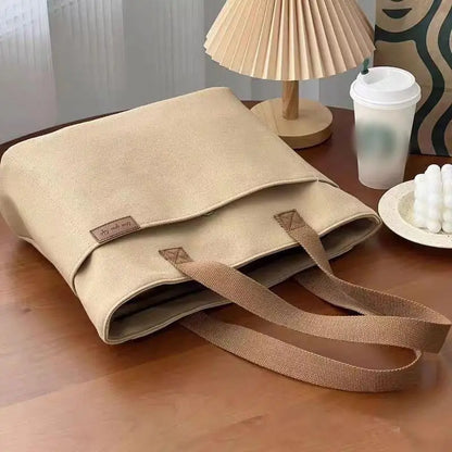 New Canvas Tote Bags for Women Large Capacity Single Shoulder Bag Student Classes Commute Carrying Bag Ladies Casual Handbags