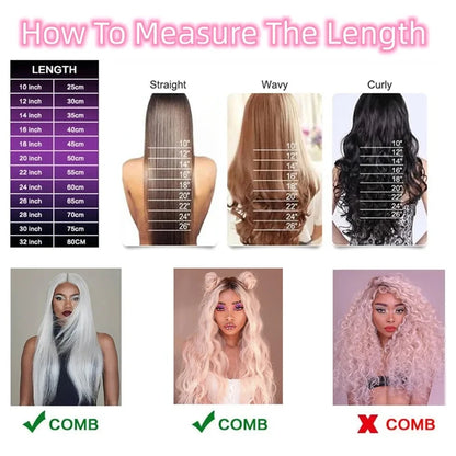 Wig female Ombre Platinum Blonde with Ash Brown Roots Natural Wig Synthetic Fibre Mixed Human Hair Wig Straight Full Wig HD Lace