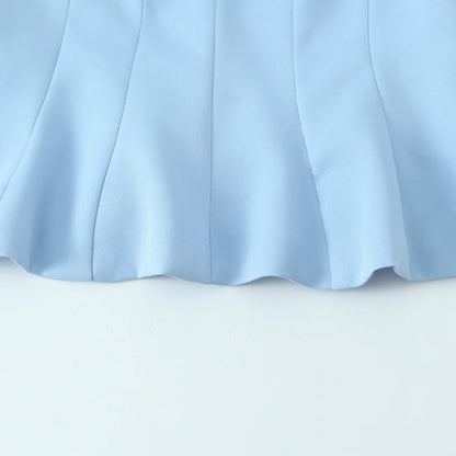 TRAF Top for Women Fashion Summer Short Skirt Hem Bow Sleeveless O-neck Blouse Street Clothing Vest Tank Chic Ladies Tops Mujer