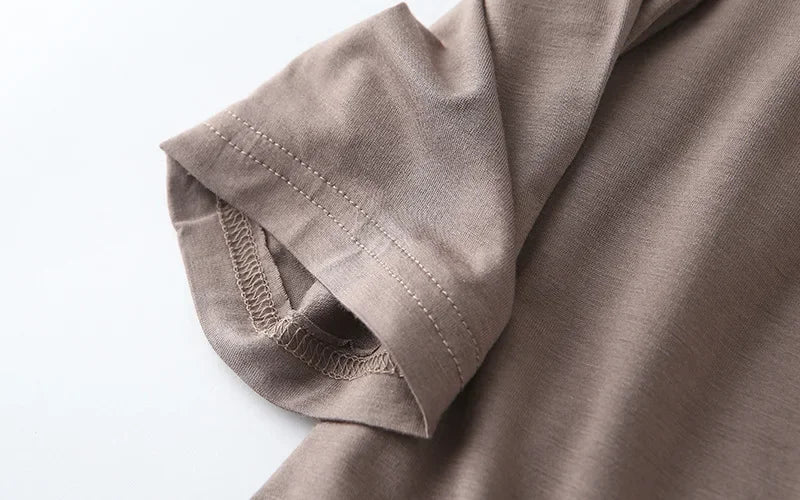 Fashion Tops Tees 2025 Summer T-shirt Women Half-Sleeve Solid Loose Shirt V-neck Oversize Basic Top Shirts for Women Casual