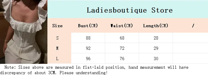 Women 2025 Elegant Lace Up Summer Tops One Shoulder Sweet Hollow Out Corset Lady Chic Crochet Flower Ruffled Sleeveless Camisole