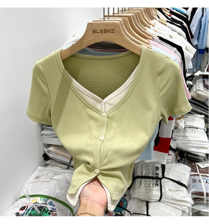 Summer Women T Shirt T-Shirt Woman Clothes Tops Tshirt Female Crop Top Tees Y2k Para Mujer Ropa De Mujer Roupas Feminina Traf