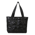 Fashion Tote Handbags for Women Black Large Capacity Soft Rhombus Bags Vinatge Quilted Shoulder Bag Purse for Travel Shopping