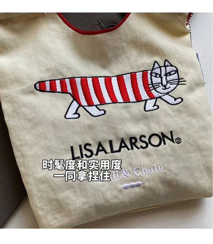 Embroidered canvas bag for women; light single shoulder bag for spring and summer; cross-body handbag.