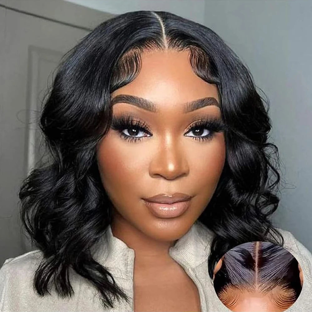 Glueless Body Wave Wear And Go Human Hair Wigs Bob Wigs For Women Ready To Go 4x4 Pre Cut Wig With Baby Hair