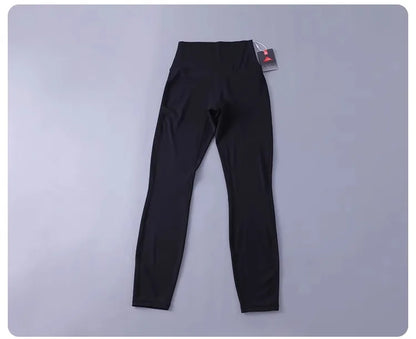 Women's high-waisted yoga pants with sculpting peach lift, buttery soft fabric for running and training.