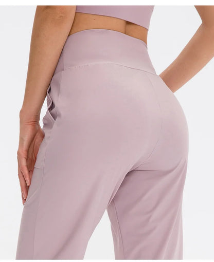 Women Loose Yoga Pants Running Sports Training Trousers with Pocket Casual Quick Dry Fitness Pants Thin for Spring Summer