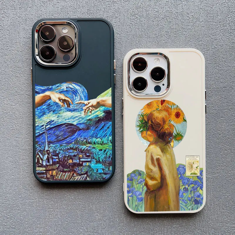 Art Painting Silicone Phone Cases For iPhone 11 12 13 14 15 Pro Max 15 14 Plus X XS XR 7 8 Plus SE 2020 Shockproof Case Cover