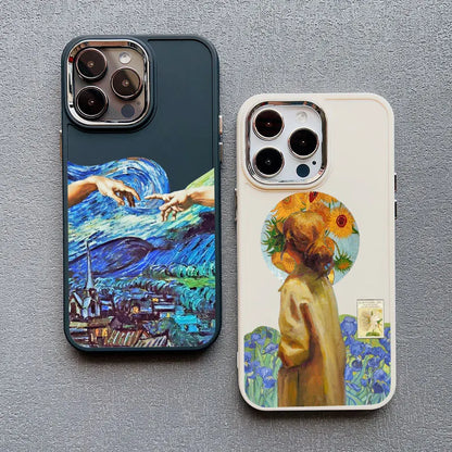 Art Painting Silicone Phone Cases For iPhone 11 12 13 14 15 Pro Max 15 14 Plus X XS XR 7 8 Plus SE 2020 Shockproof Case Cover