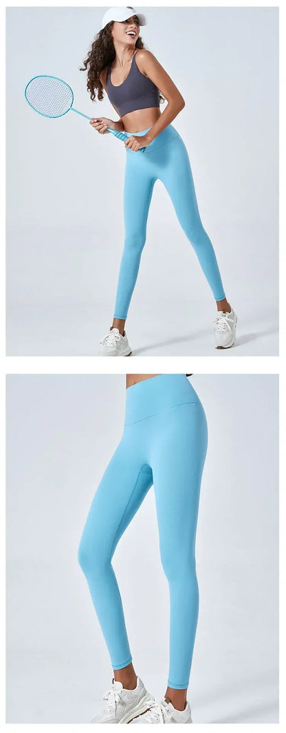 High Waisted Nude Feeling No Embarrassment Line Yoga Pants Women Stretch Firming Lift Hip Sports Fitness Bottom Pants