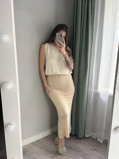 Women Skirt Summer Long Skirts Midi High Waist Girls Solid Vintage Skrits Sexy A Line Harajuku Skirt Y2k Kawaii Lace Pleated