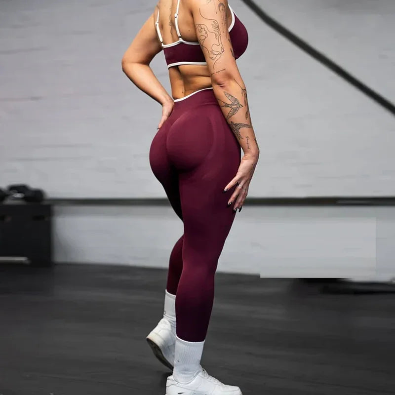 New Seamless Yoga Legging for Women Scrunch Butt Lifting Gym Legging Workout Yoga Pants Low Ribbed Waistband Sports Tights