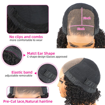 Highlight 5x5 Glueless Wigs Human Hair Pre Plucked Pre Cut Black Hair With Red blonde highlight Body Wave Wigs Human Hair 200%