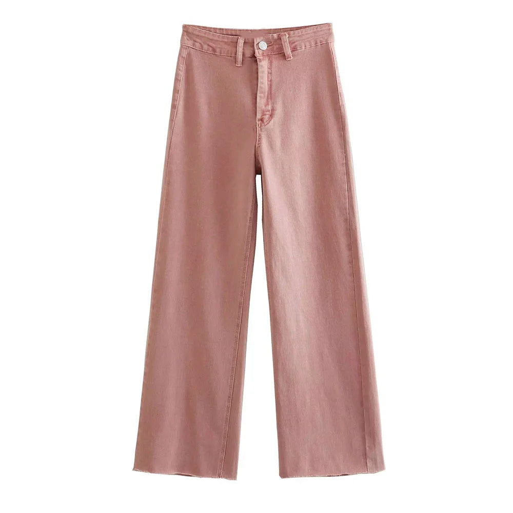 2023 New Women's Wear High Quality Fashion High Waist Straight Slender Wide Leg Jeans