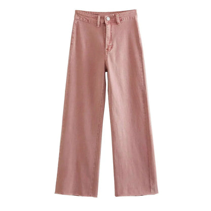 2023 New Women's Wear High Quality Fashion High Waist Straight Slender Wide Leg Jeans