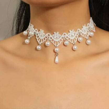 Sexy Black Lace Necklace Punk Style Personalized Lace Collar Gothic Choker Lace Clavicle Chain Wedding Party Jewelry Accessories
