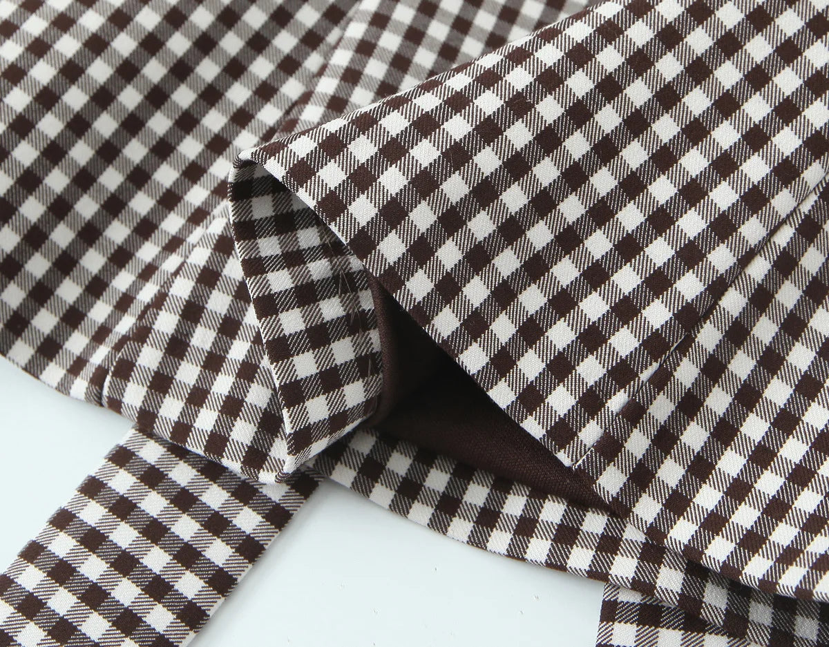 Tops For Women Bow Embellished Small Plaid Top 2025 Summer Camisole Sleeveless Top Woman Tops Women's Tank Top