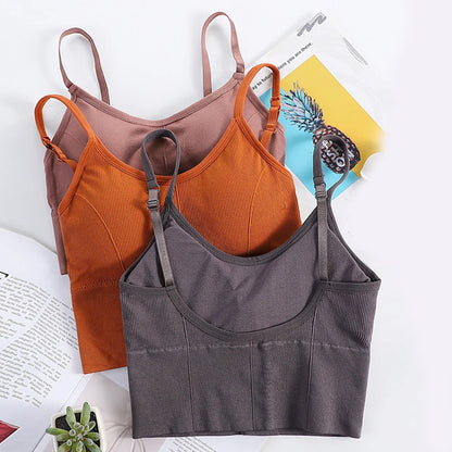 Women Sexy Tops Tube Push Up Bra Female Streetwear Sleeveless Camis Seamless Sport Lingerie Tee Crop Top Bandeau Top Tanks