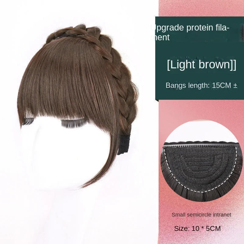 Wig Bangs Headband Synthetic Bangs Hair Extension Fake Fringe Natural Hair Clip on Hairpieces for Women Invisible Natural Clip