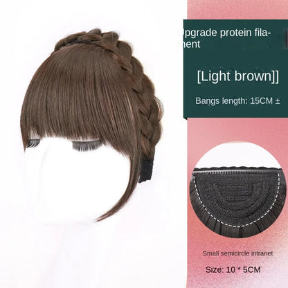 Wig Bangs Headband Synthetic Bangs Hair Extension Fake Fringe Natural Hair Clip on Hairpieces for Women Invisible Natural Clip