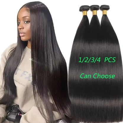 12A Brazilian Bone Straight Hair Bundles Wholesale Cheap Natural Color 100% Virgin Human Hair Extensions For Black Women