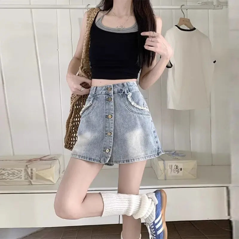 Summer Jeans Women Pants Jeans Skirt Skirt Skirts for Women Denim Woman Pants Jean Coquette Shoujo Girl Style Women's Flared Y2k