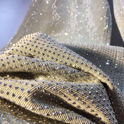 European Jeans, 2025 Spring Clothing New Heavy Industry Full Body Hot Diamond High Waist Skinny Wide Leg Straight Jeans Women