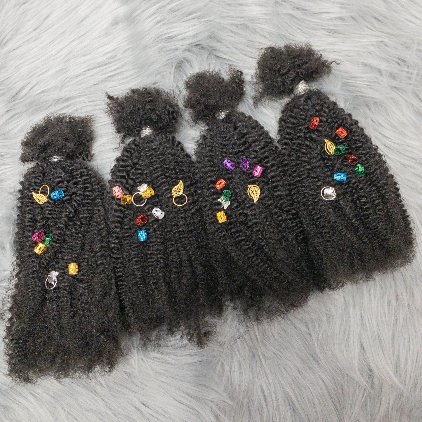 Human Hair No Weft 4C Afro Kinky Curly Virgin Brazilian Human Hair Extensions Weave Bundles Weaving for African Black Women 16"