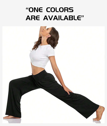 Womens Wide Leg Yoga Pants High Waisted Comfy Casual Loose Pants Workout Plus Size Lounge Sweatpants with Pockets
