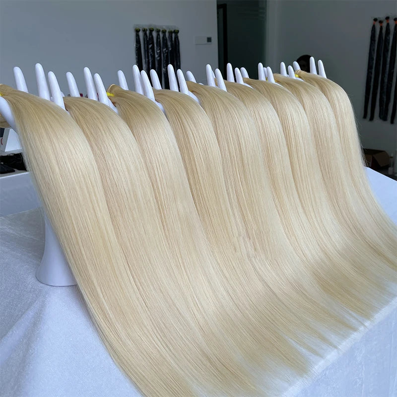 #613 Blonde Body Wave/Straight Hair Bundles Double Drawn Raw Vietnamese Hair Bundles Weave Honey Blonde 100% Human Hair Full