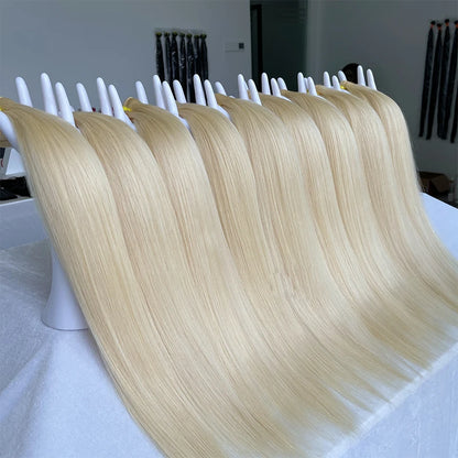 #613 Blonde Body Wave/Straight Hair Bundles Double Drawn Raw Vietnamese Hair Bundles Weave Honey Blonde 100% Human Hair Full
