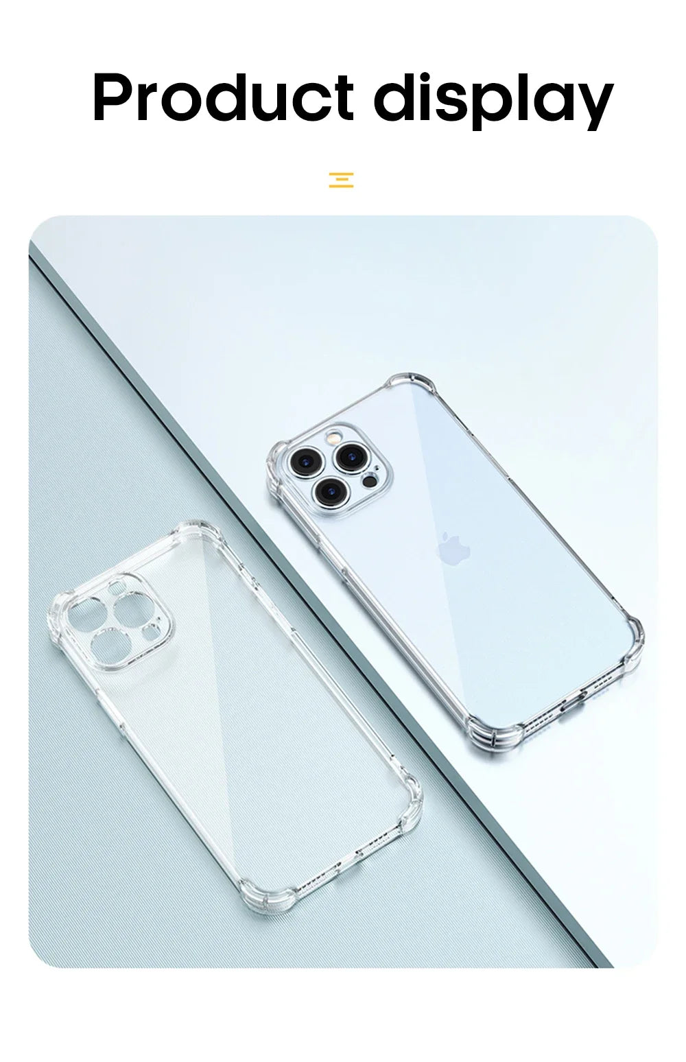 Shockproof Silicone Clear Phone Case For iPhone 13 11 12 14 Pro Max Mini Lens Protection Back Case For iPhone 15 16 PRO XS X XR