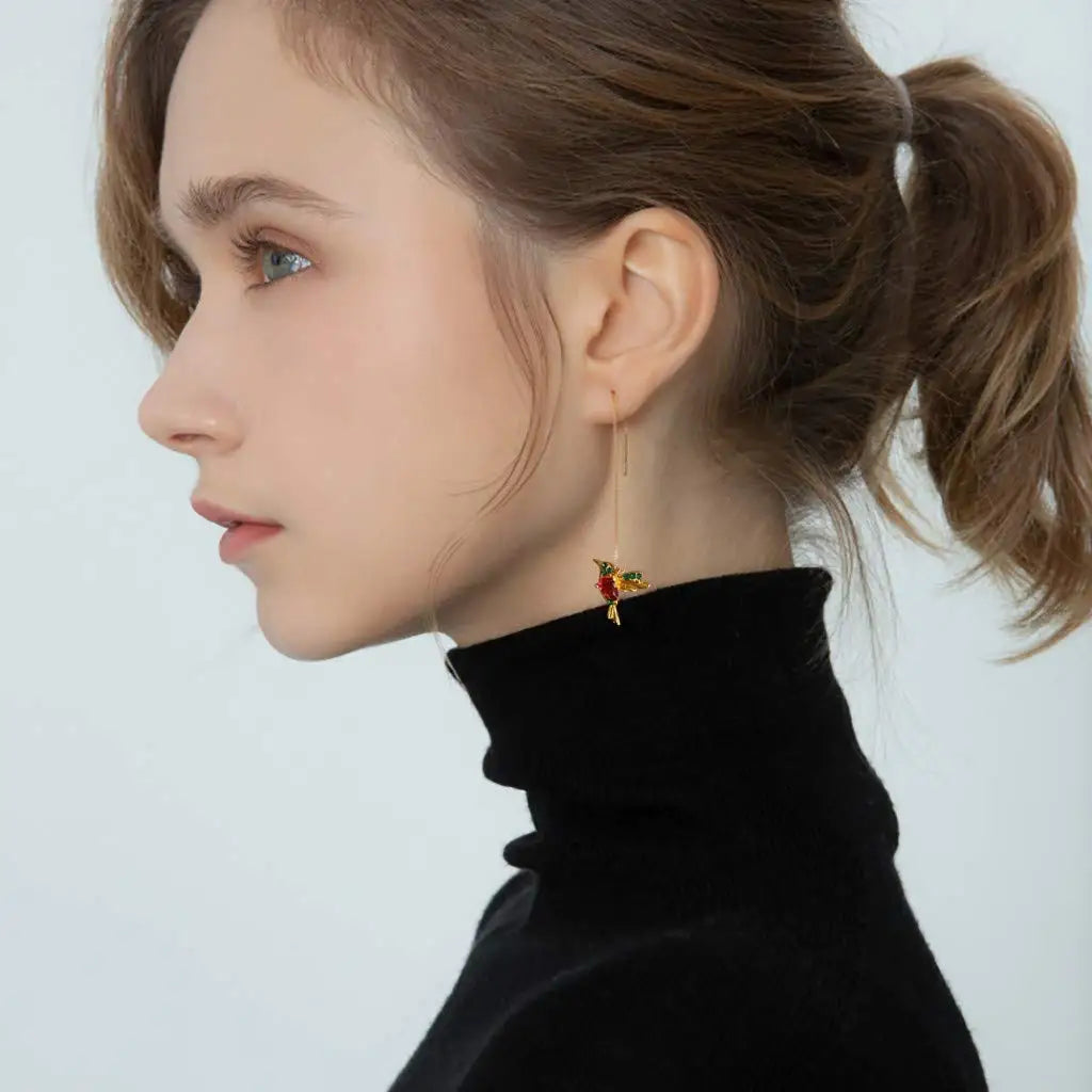 Hummingbird Earrings for Women Girls Elegant Tassel Charm Dangle Earring Fashion Jewelry Valentine's Day Birthday Gifts