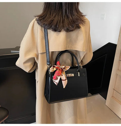 2025 New! Women's Red Tote Bag - Light Luxury, Large Capacity, Elegant Design, Versatile for Work & Party, Premium PU Leather