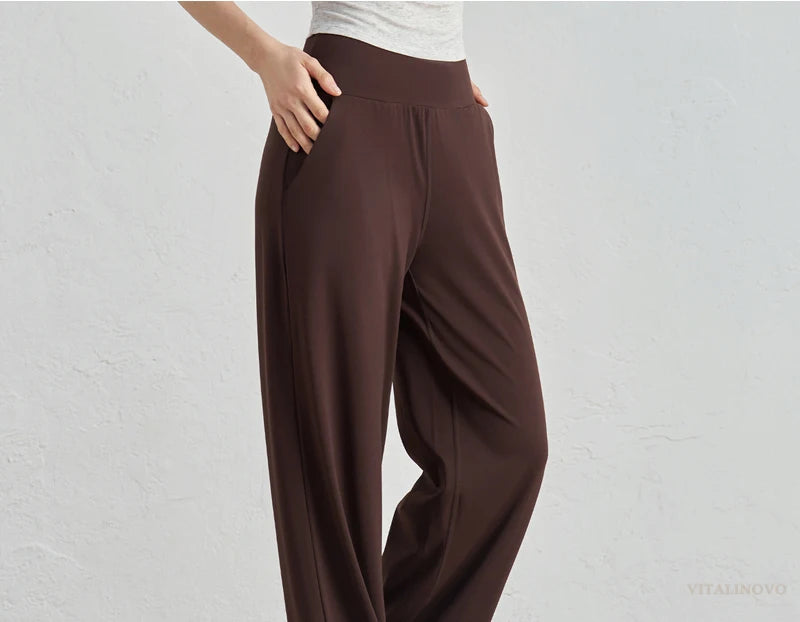 Yoga Pants Women Wide Leg Pants High Waist Stretch Dress Casual Sweatpants Tummy Control Bootcut Workout Lounge Pants Vitalinovo