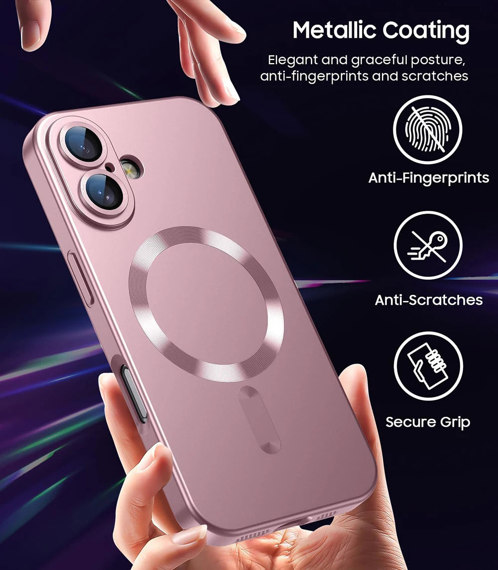 For Magsafe Magnetic Wireless Charge Phone Cases For iPhone 16 15 14 13 12 11 Pro Max Plus Case Camera Back Cover Accessories