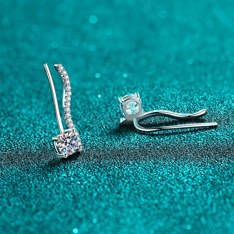 925 silver 0.5 carat * 2 linear earrings simple and casual personality avant-garde fashion high quality couple earrings