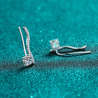 925 silver 0.5 carat * 2 linear earrings simple and casual personality avant-garde fashion high quality couple earrings