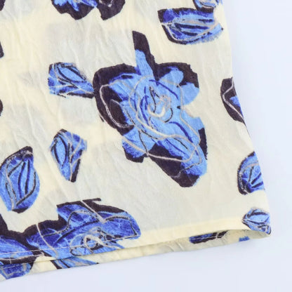 Women Skirt 2025 summer new ethnic style fashionable simple printed slit mid length pleated straight tube skirt