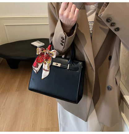 2025 New! Women's Red Tote Bag - Light Luxury, Large Capacity, Elegant Design, Versatile for Work & Party, Premium PU Leather