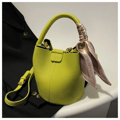 Fashion Women Crossbody Bags Autumn Winter Shoulder Bags Luxury Brand Design Bucket Bag Ladies PU Leather Portable Hand Bags