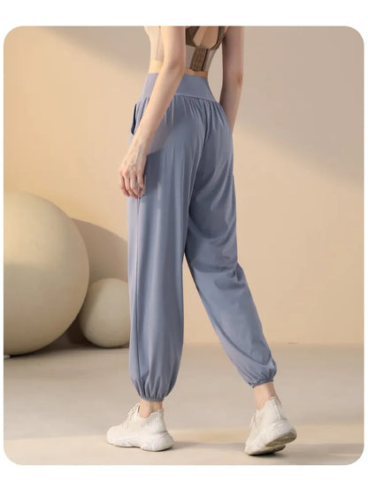 Women's Casual Loose Yoga Pants Dance Running Outdoor Sports Long Trousers Qui Dry Breathable Comfortable Sweatpants