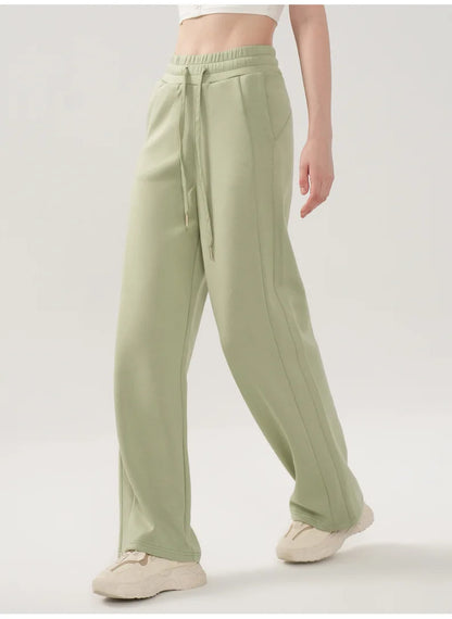 Women's Yoga Pant Autumn Winter Loose Fit Wide Leg Pants Commuting Fitness Drawstring Casual Trousers
