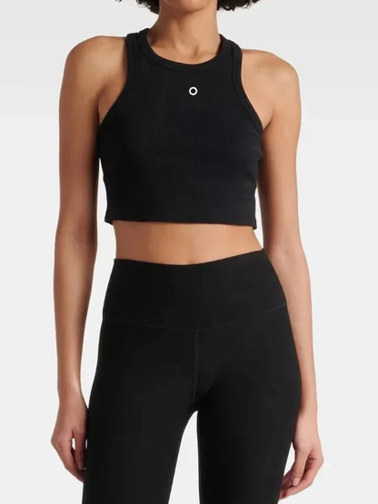 Cotton Sleeveless Tank Top for Women Summer New White Slim Yoga Fitness Vest Leisure Running Gym Breathable Pilates Tank Top